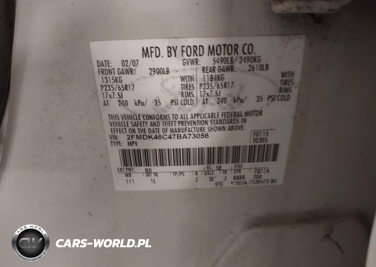 2007 Ford Edge Se VIN:2FMDK46C47BA73056 - 9
