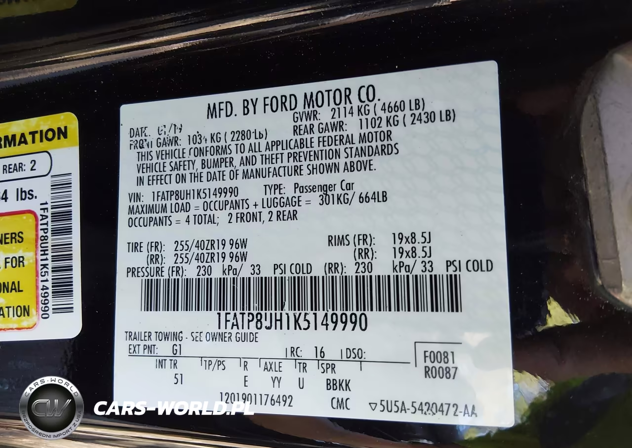 2019 Ford Mustang Ecoboost Premium VIN:1FATP8UH1K5149990 - 9