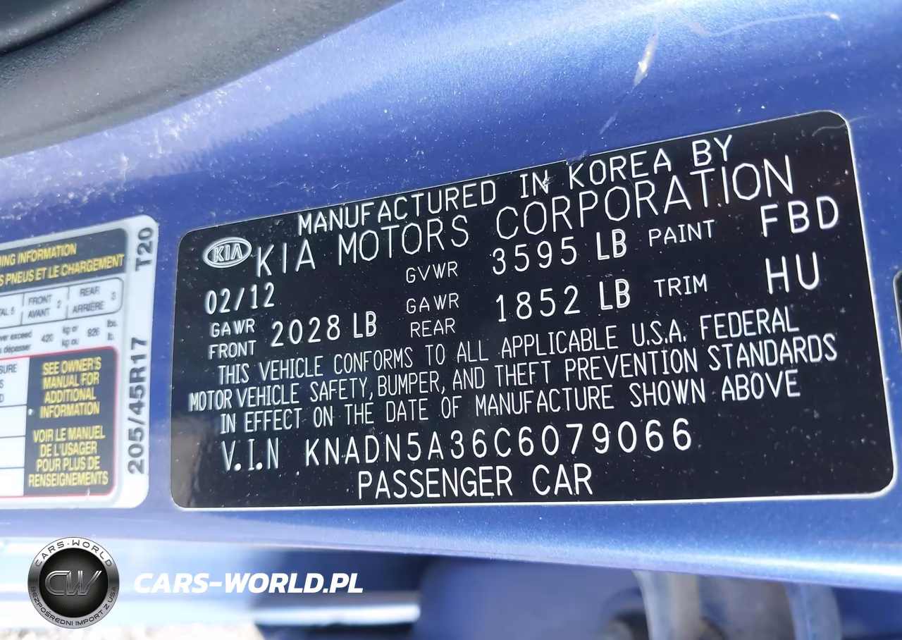 2012 Kia Rio5 Sx VIN:KNADN5A36C6079066 - 9