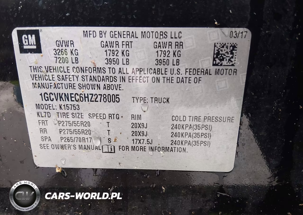 2017 Chevrolet Silverado 1500 Wt VIN:1GCVKNEC6HZ278005 - 9