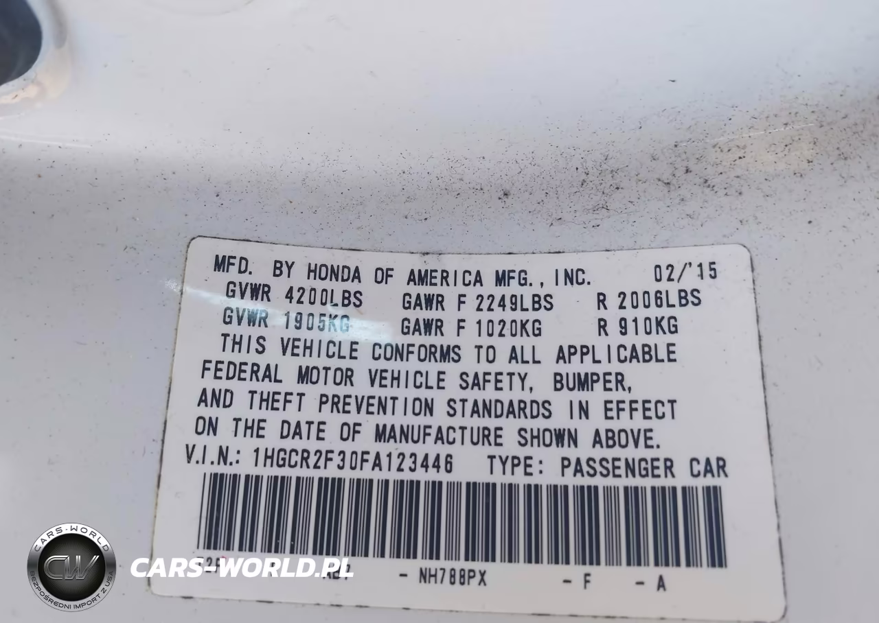 2015 Honda Accord Lx VIN:1HGCR2F30FA123446 - 9
