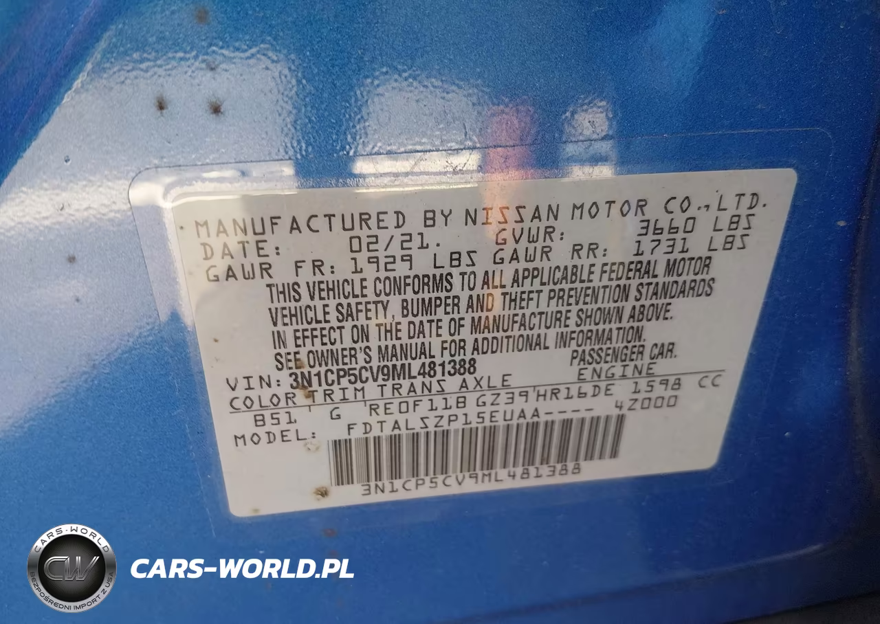 2021 Nissan Kicks Sv Xtronic Cvt VIN:3N1CP5CV9ML481388 - 9