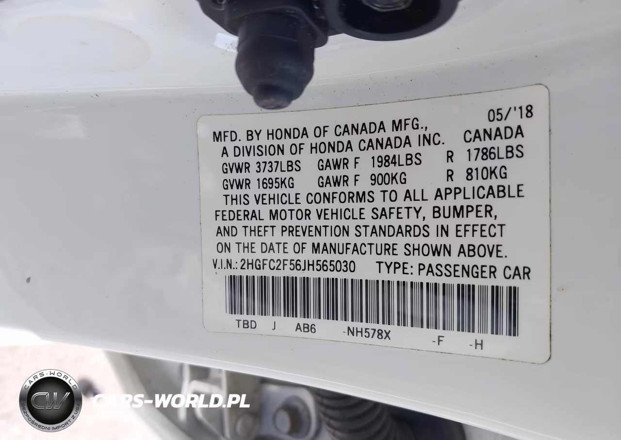2018 Honda Civic Lx VIN:2HGFC2F56JH565030 - 9
