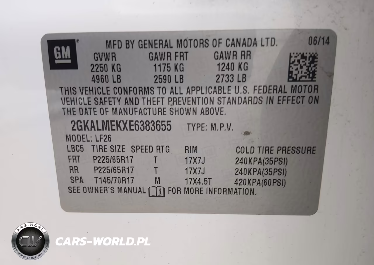 2014 GMC Terrain Sle-1 VIN:2GKALMEKXE6383655 - 9