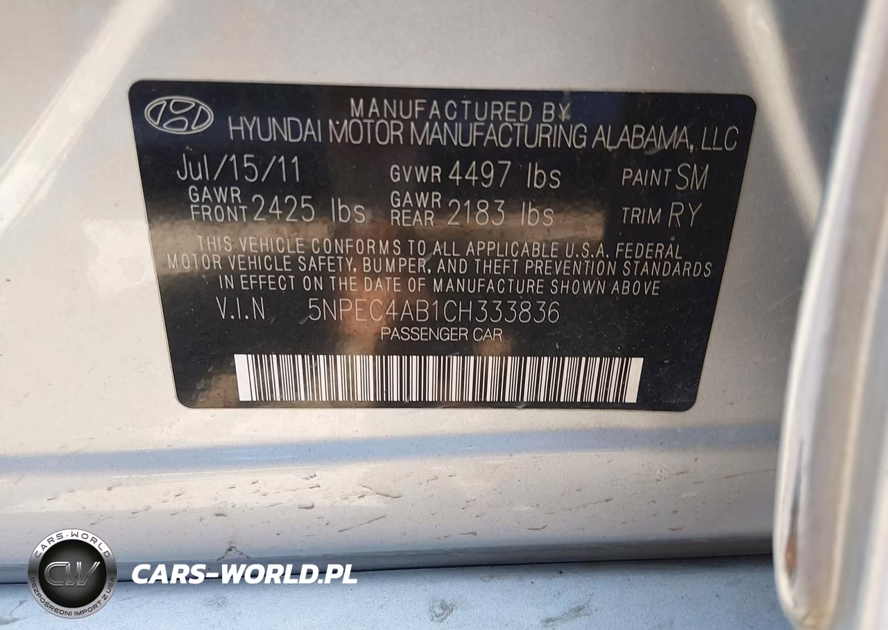 2012 Hyundai Sonata Limited 2.0T VIN:5NPEC4AB1CH333836 - 9
