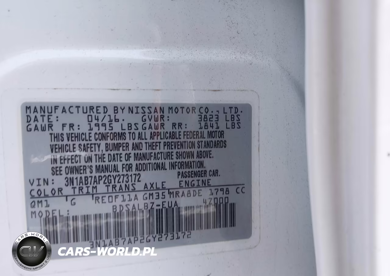 2016 Nissan Sentra S VIN:3N1AB7AP2GY273172 - 9