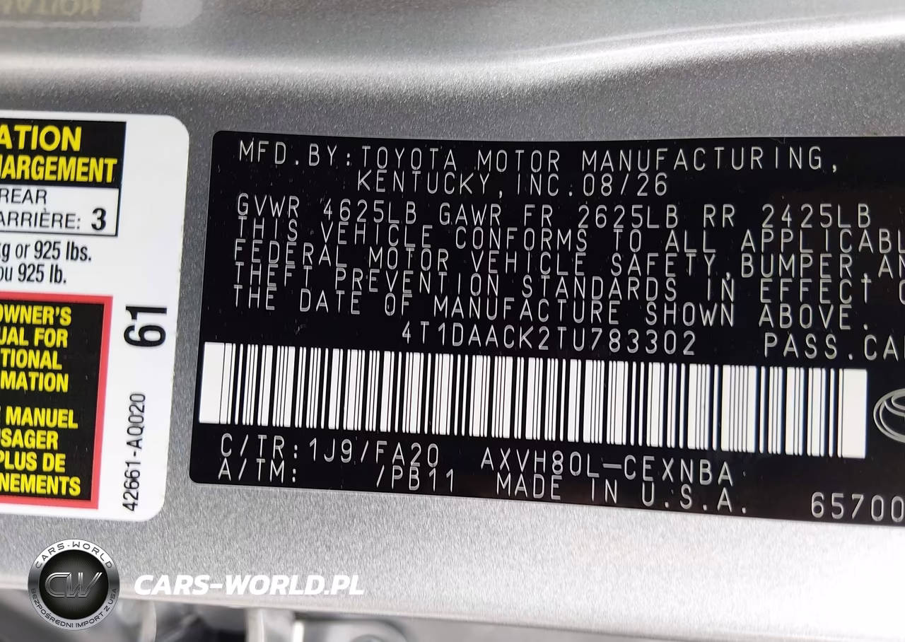 2026 Toyota Camry Le VIN:4T1DAACK2TU783302 - 9