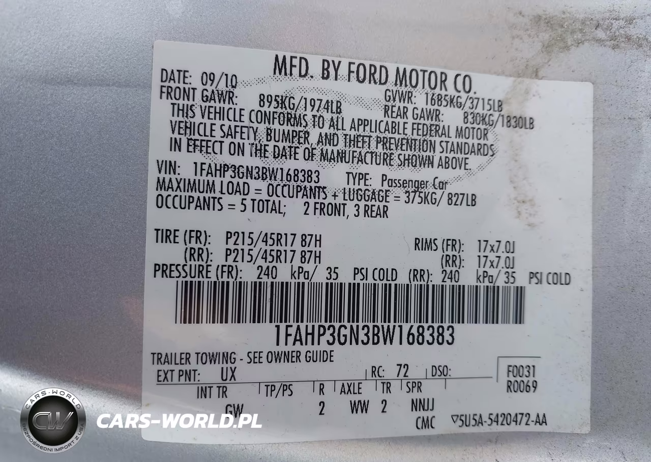 2011 Ford Focus Ses VIN:1FAHP3GN3BW168383 - 9