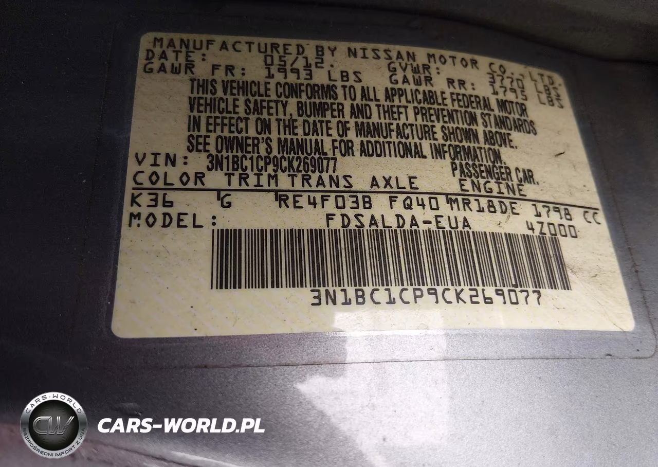 2012 Nissan Versa 1.8 S VIN:3N1BC1CP9CK269077 - 9