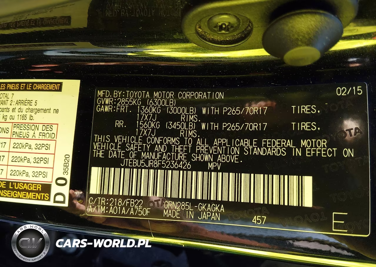 2015 Toyota 4Runner Sr5 VIN:JTEBU5JR8F5236426 - 9