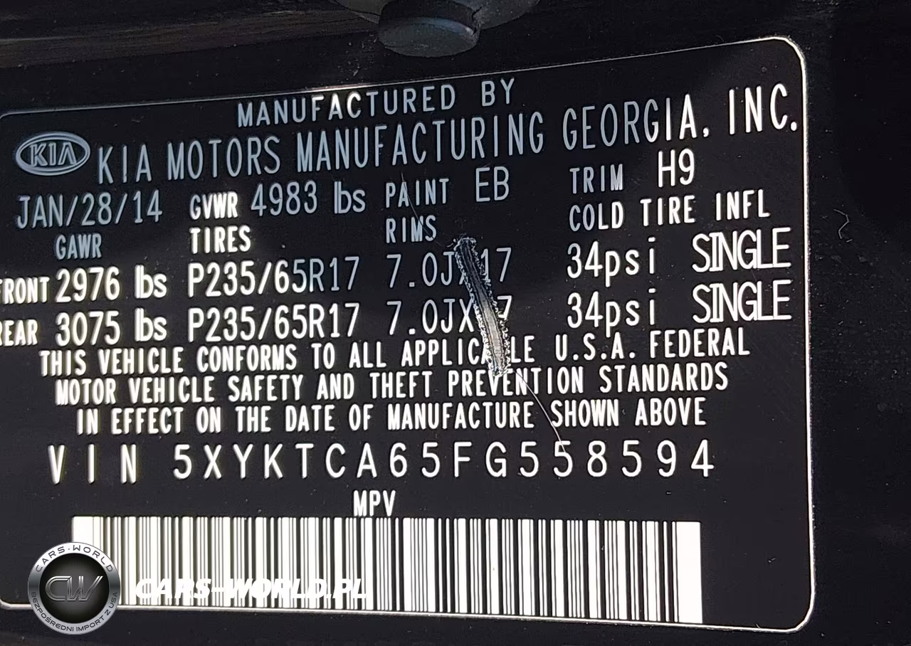 2015 Kia Sorento Lx VIN:5XYKTCA65FG558594 - 9