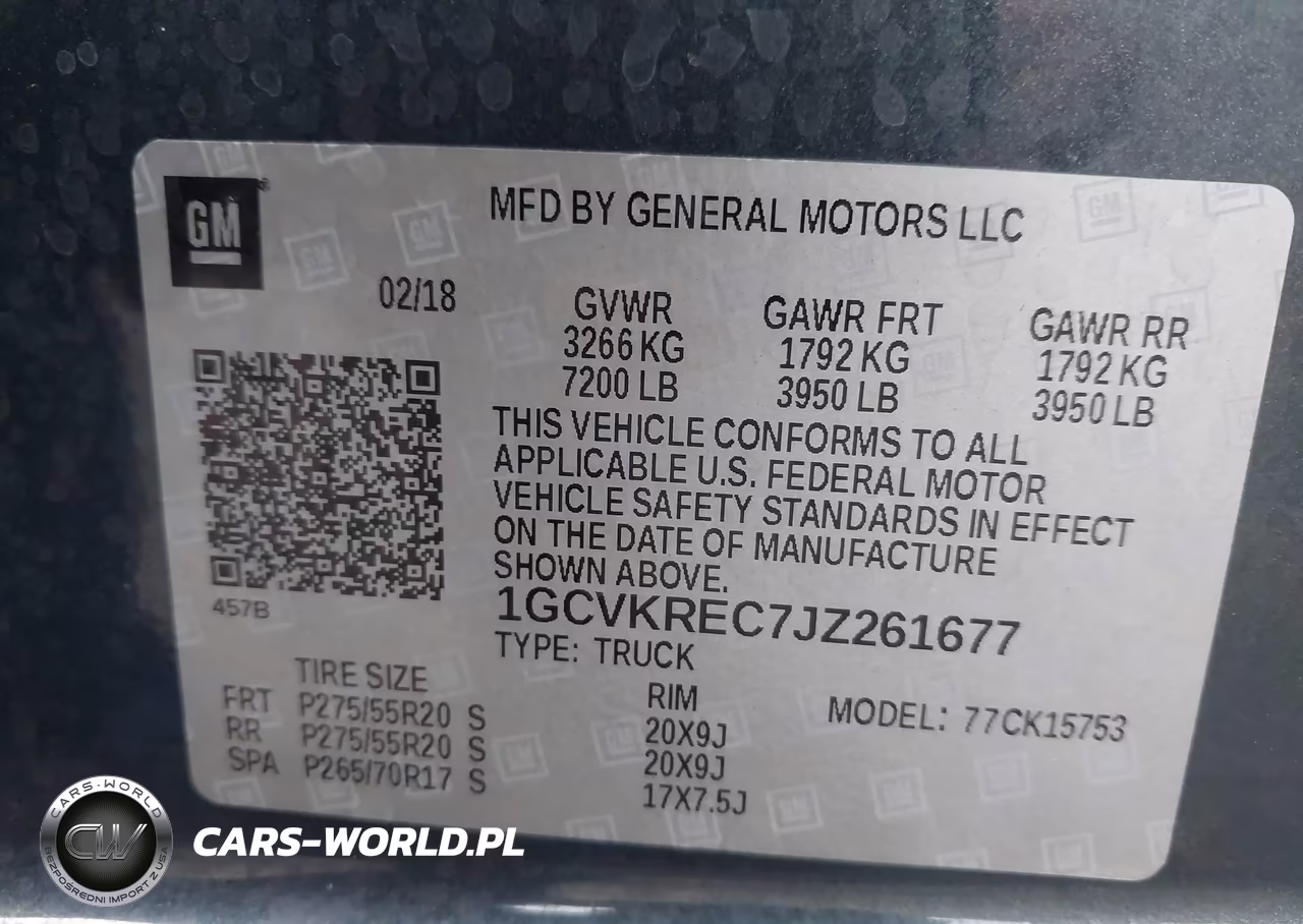 2018 Chevrolet Silverado 1500 2Lt VIN:1GCVKREC7JZ261677 - 9