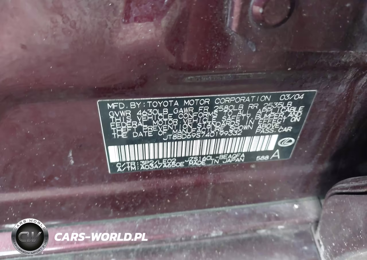 2004 Lexus Gs 300 VIN:JT8BD69S740199332 - 9