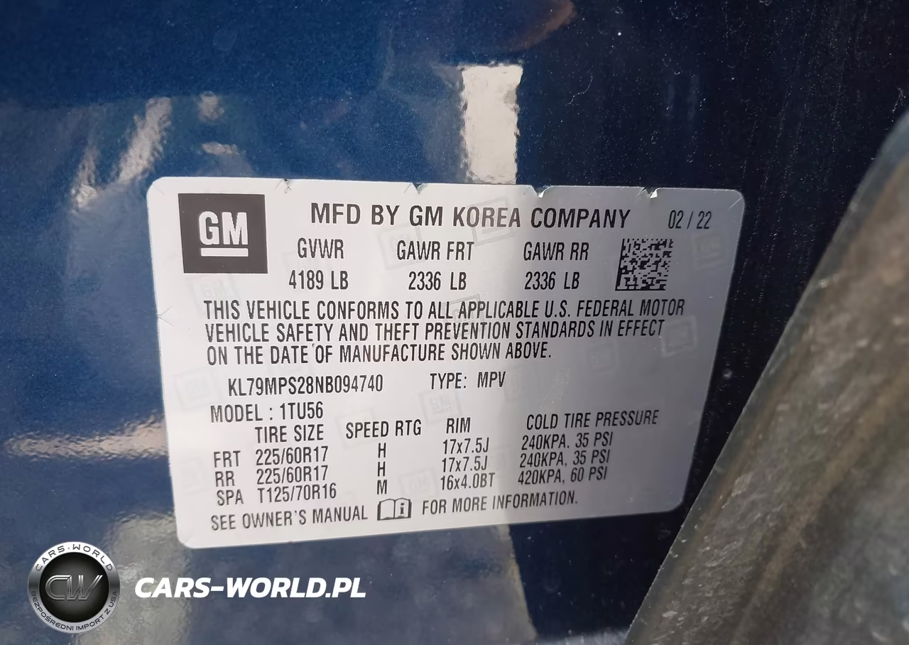 2022 Chevrolet Trailblazer Fwd Lt VIN:KL79MPS28NB094740 - 9