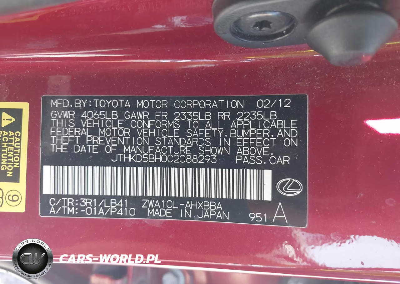 2012 Lexus Ct 200H Premium VIN:JTHKD5BH0C2088293 - 9