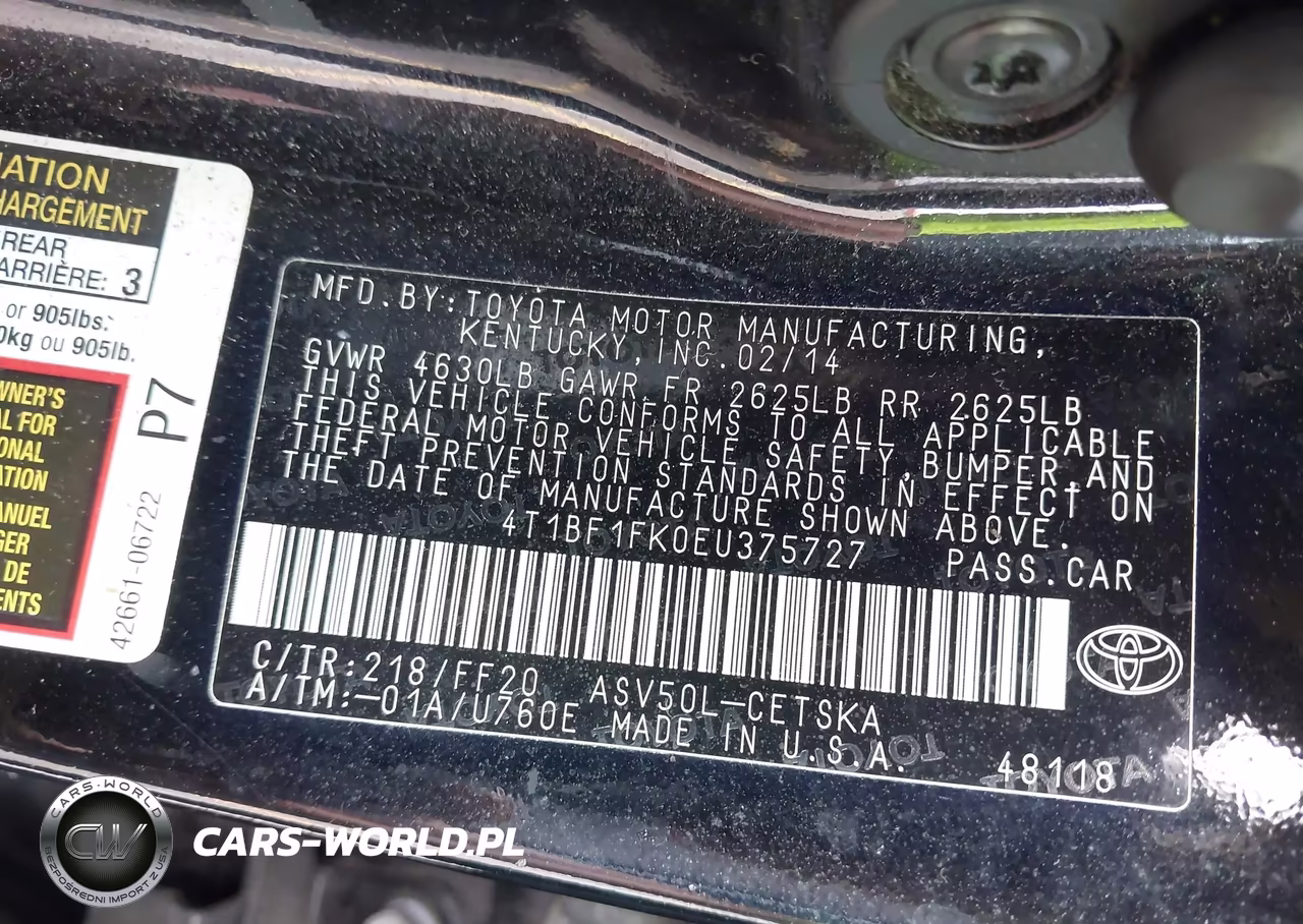 2014 Toyota Camry Se VIN:4T1BF1FK0EU375727 - 9