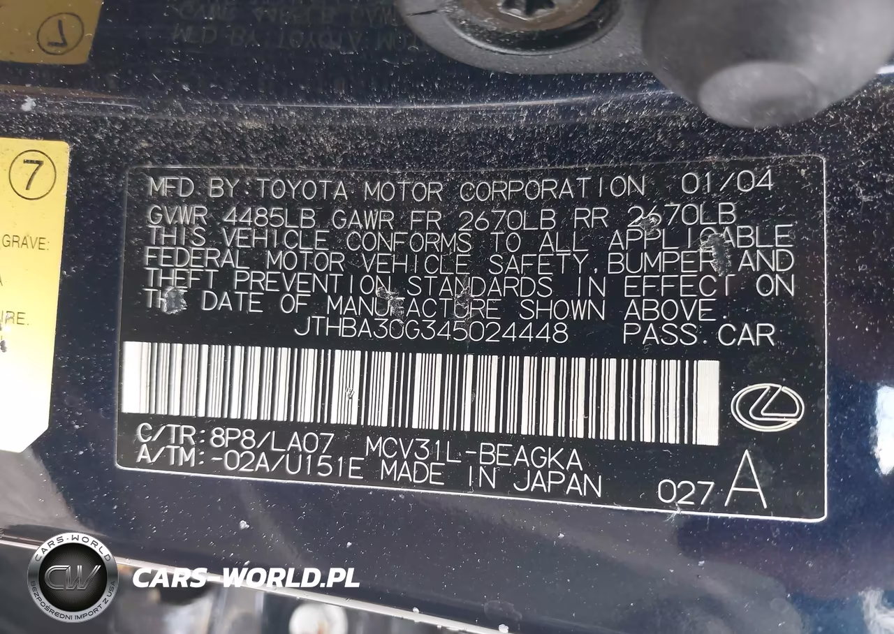 2004 Lexus Es 330 VIN:JTHBA30G345024448 - 9