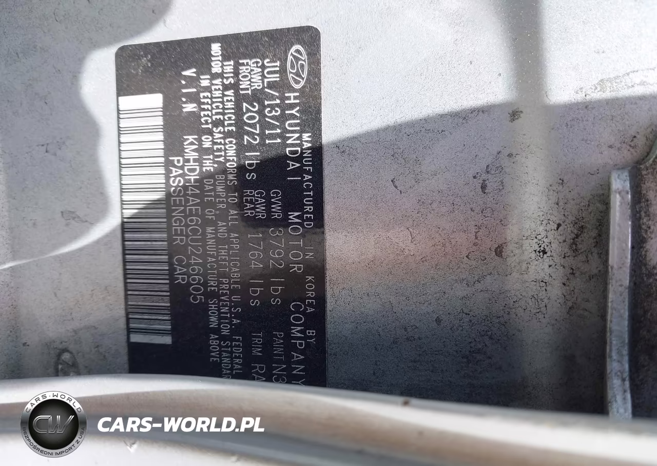 2012 Hyundai Elantra Gls (Ulsan Plant) VIN:KMHDH4AE6CU246605 - 9