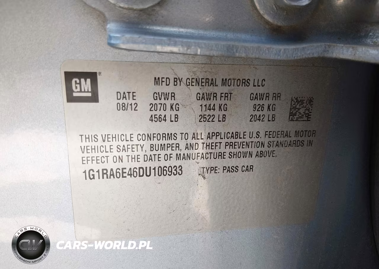2013 Chevrolet Volt VIN:1G1RA6E46DU106933 - 9