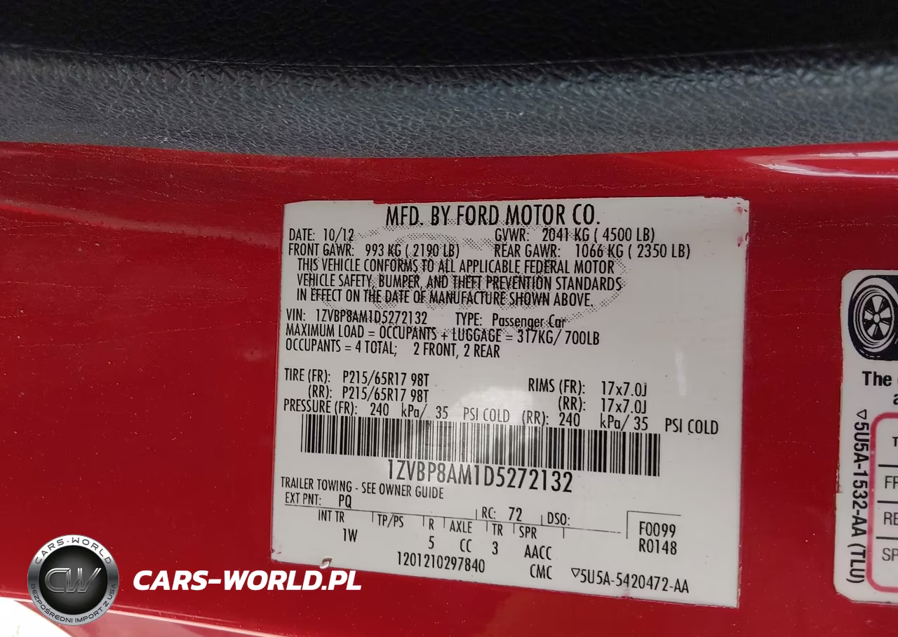 2013 Ford Mustang V6 VIN:1ZVBP8AM1D5272132 - 9