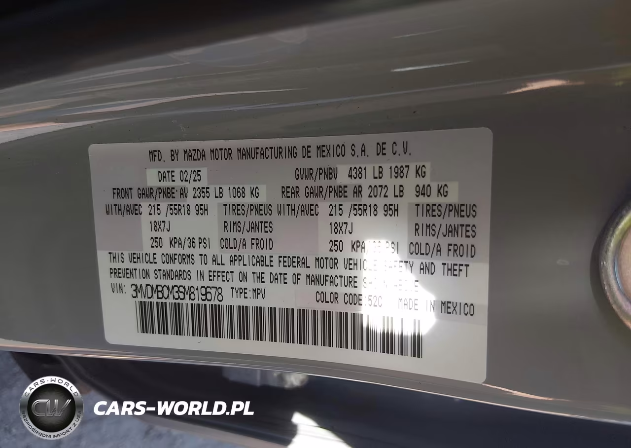 2025 Mazda Cx-30 2.5 S Preferred Package VIN:3MVDMBCM3SM819678 - 9