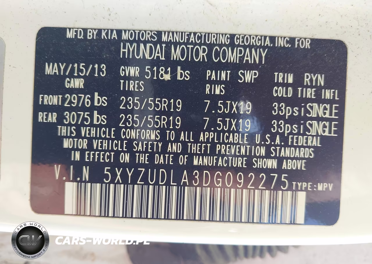 2013 Hyundai Santa Fe Sport 2.0T VIN:5XYZUDLA3DG092275 - 9