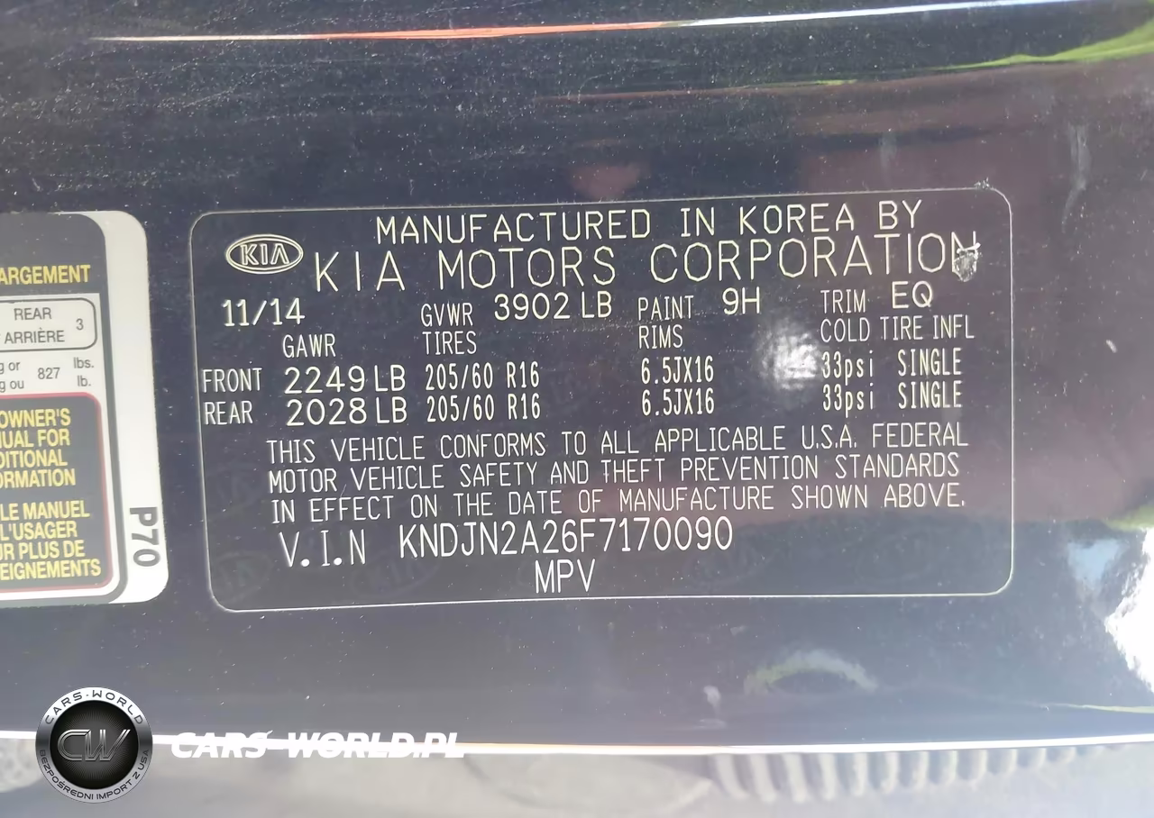2015 Kia Soul VIN:KNDJN2A26F7170090 - 9