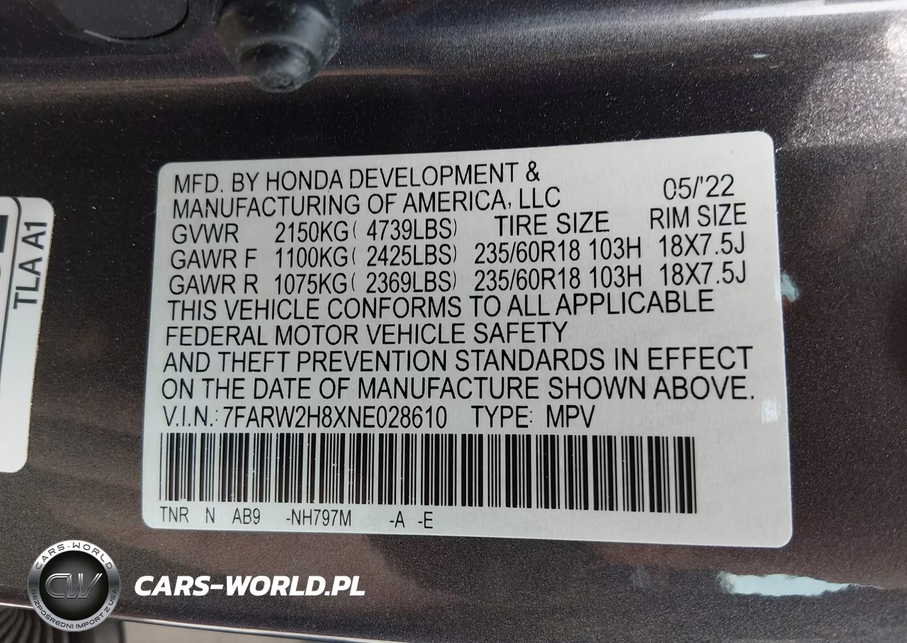 2022 Honda Cr-V Awd Ex-L VIN:7FARW2H8XNE028610 - 9