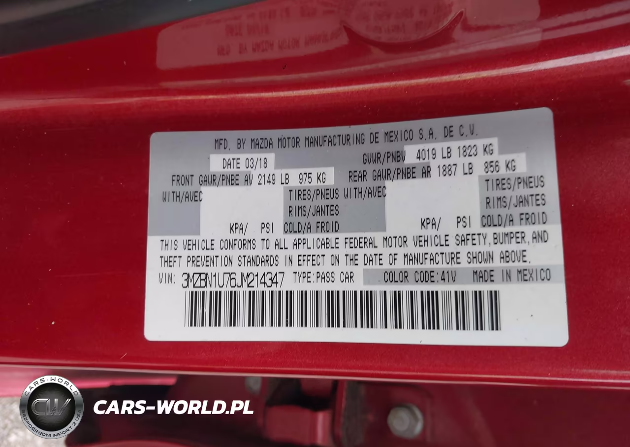 2018 Mazda Mazda3 Sport VIN:3MZBN1U76JM214347 - 9