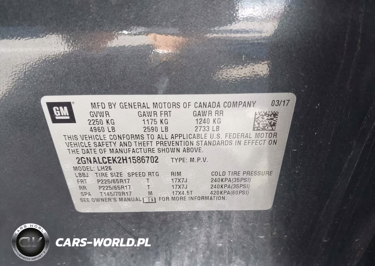 2017 Chevrolet Equinox Lt VIN:2GNALCEK2H1586702 - 9