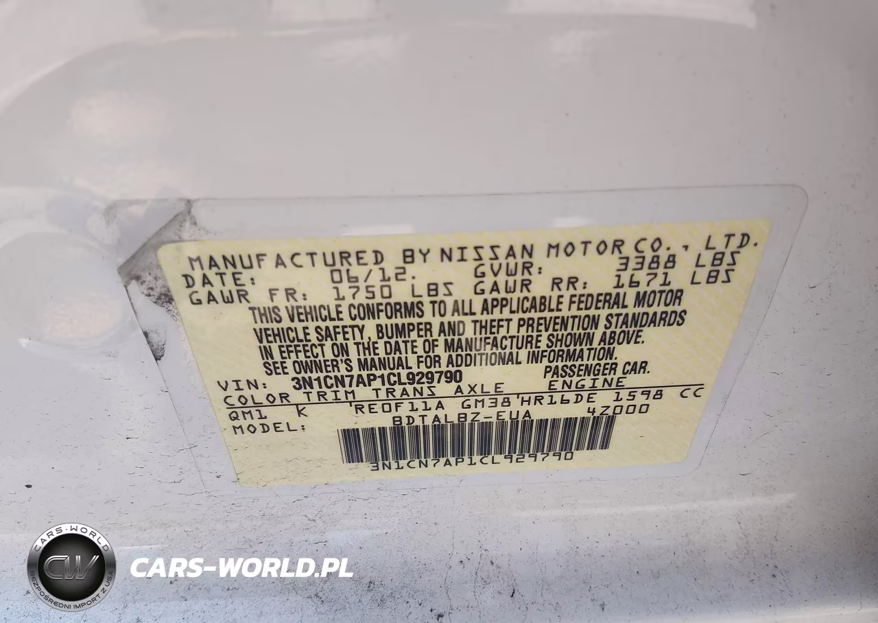 2012 Nissan Versa 1.6 Sv VIN:3N1CN7AP1CL929790 - 9