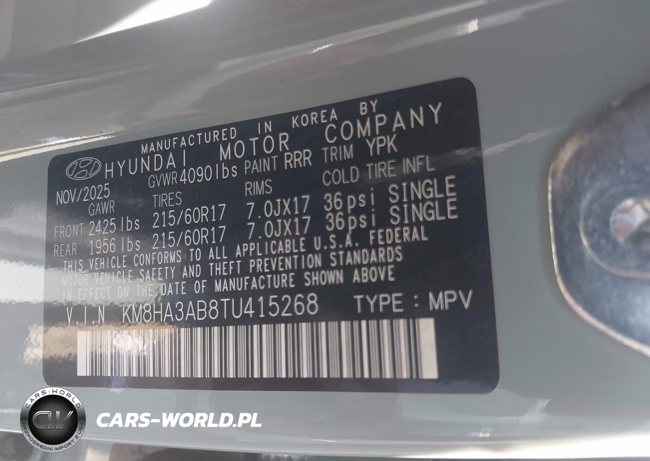 2026 Hyundai Kona Se VIN:KM8HA3AB8TU415268 - 9