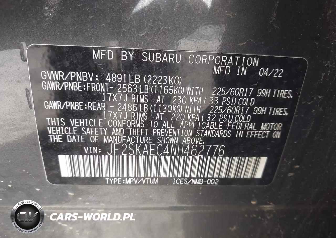 2022 Subaru Forester Premium VIN:JF2SKAEC4NH462776 - 9