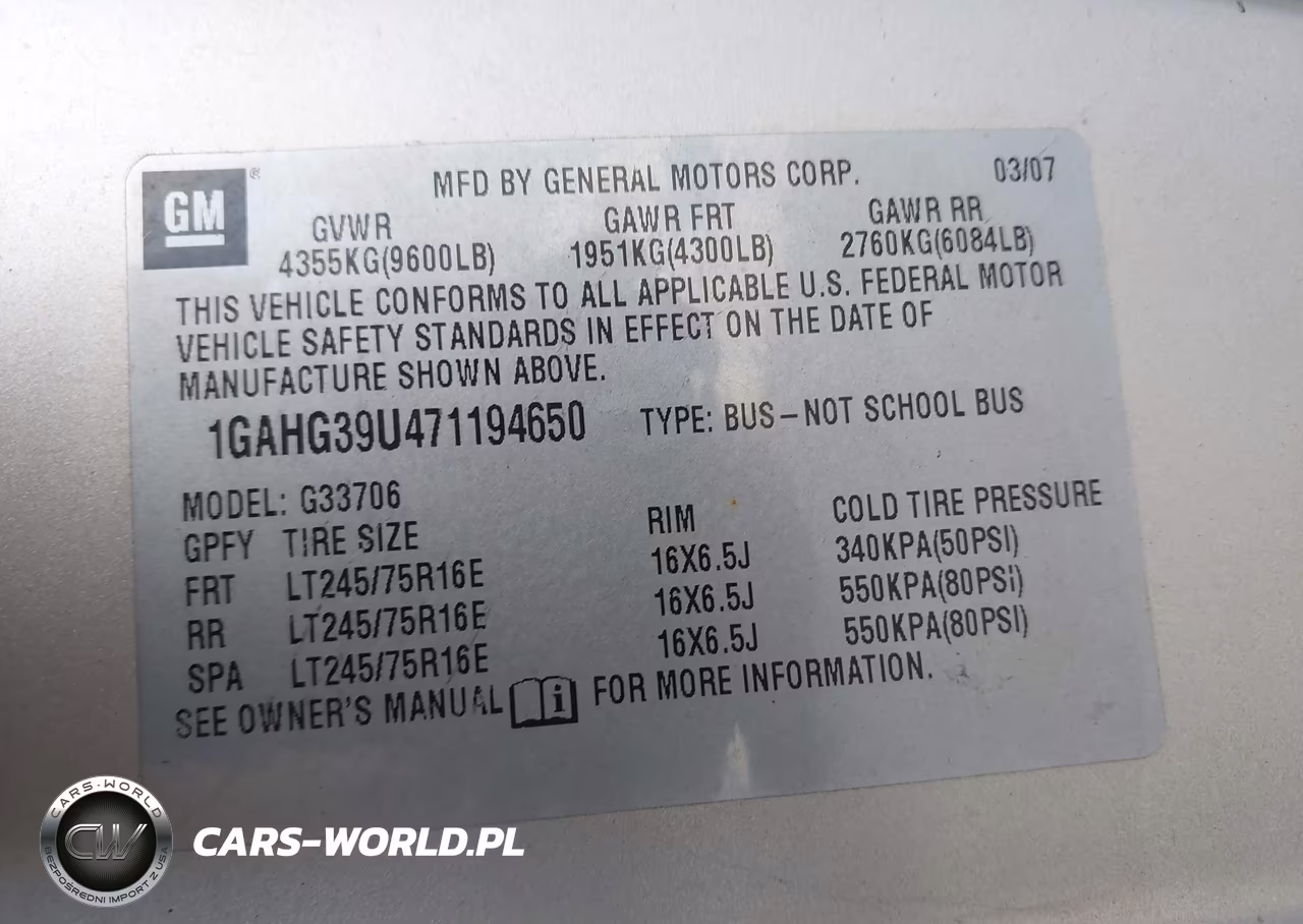 2007 Chevrolet Express Ls VIN:1GAHG39U471194650 - 9