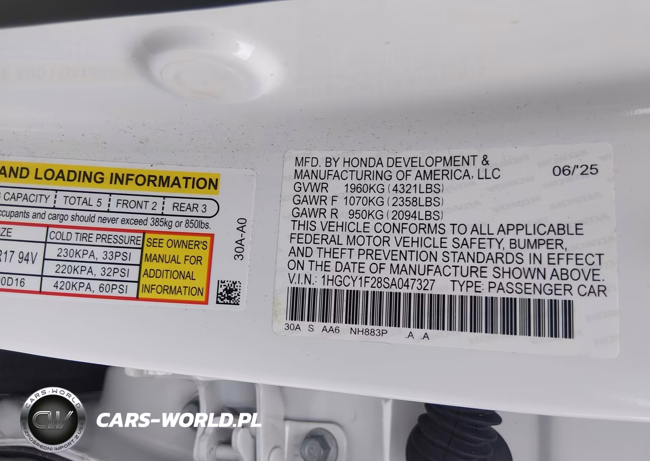 2025 Honda Accord Lx VIN:1HGCY1F28SA047327 - 9