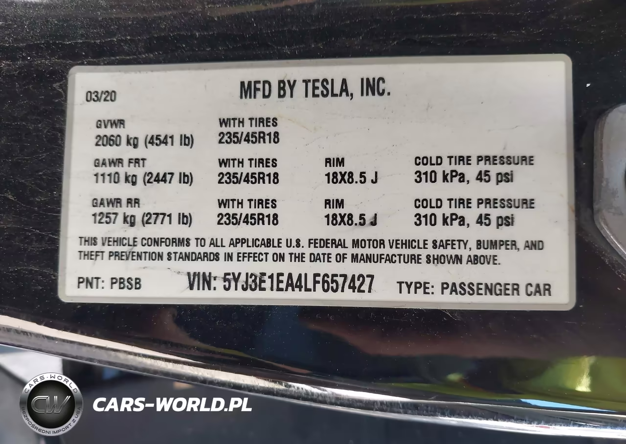 2020 Tesla Model 3 Standard Range Plus Rear-Wheel Drive-Standard Range Rear-Wheel Drive VIN:5YJ3E1EA4LF657427 - 9