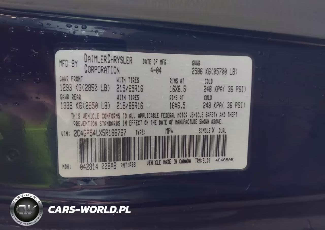 2005 Chrysler Town & Country Touring VIN:2C4GP54LX5R186767 - 9