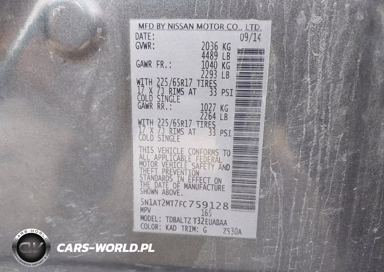 2015 Nissan Rogue Sv VIN:5N1AT2MT7FC759128 - 9