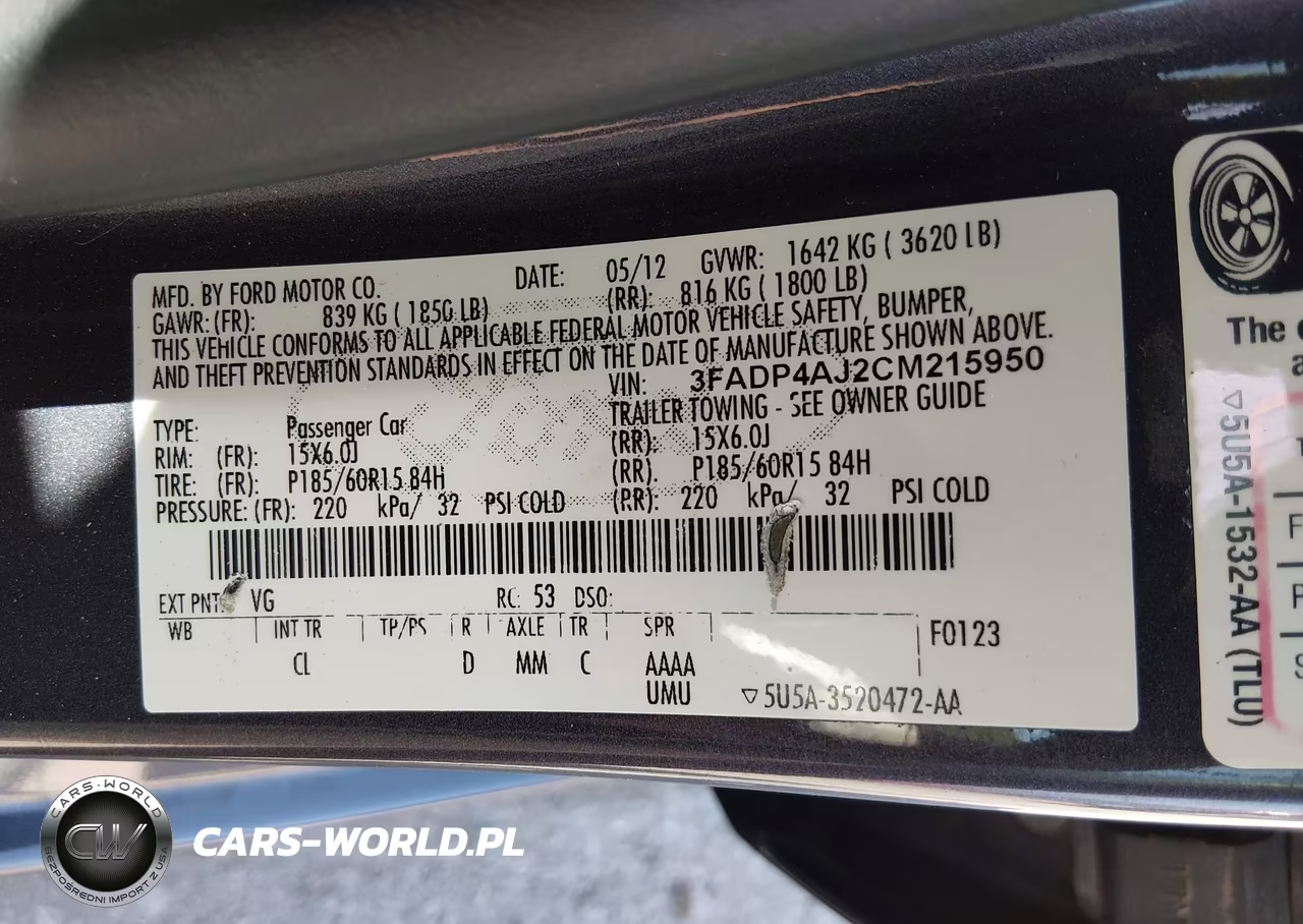 2012 Ford Fiesta S VIN:3FADP4AJ2CM215950 - 9