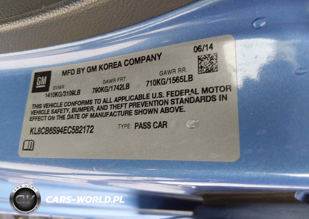 2014 Chevrolet Spark Ls Auto VIN:KL8CB6S94EC582172 - 9