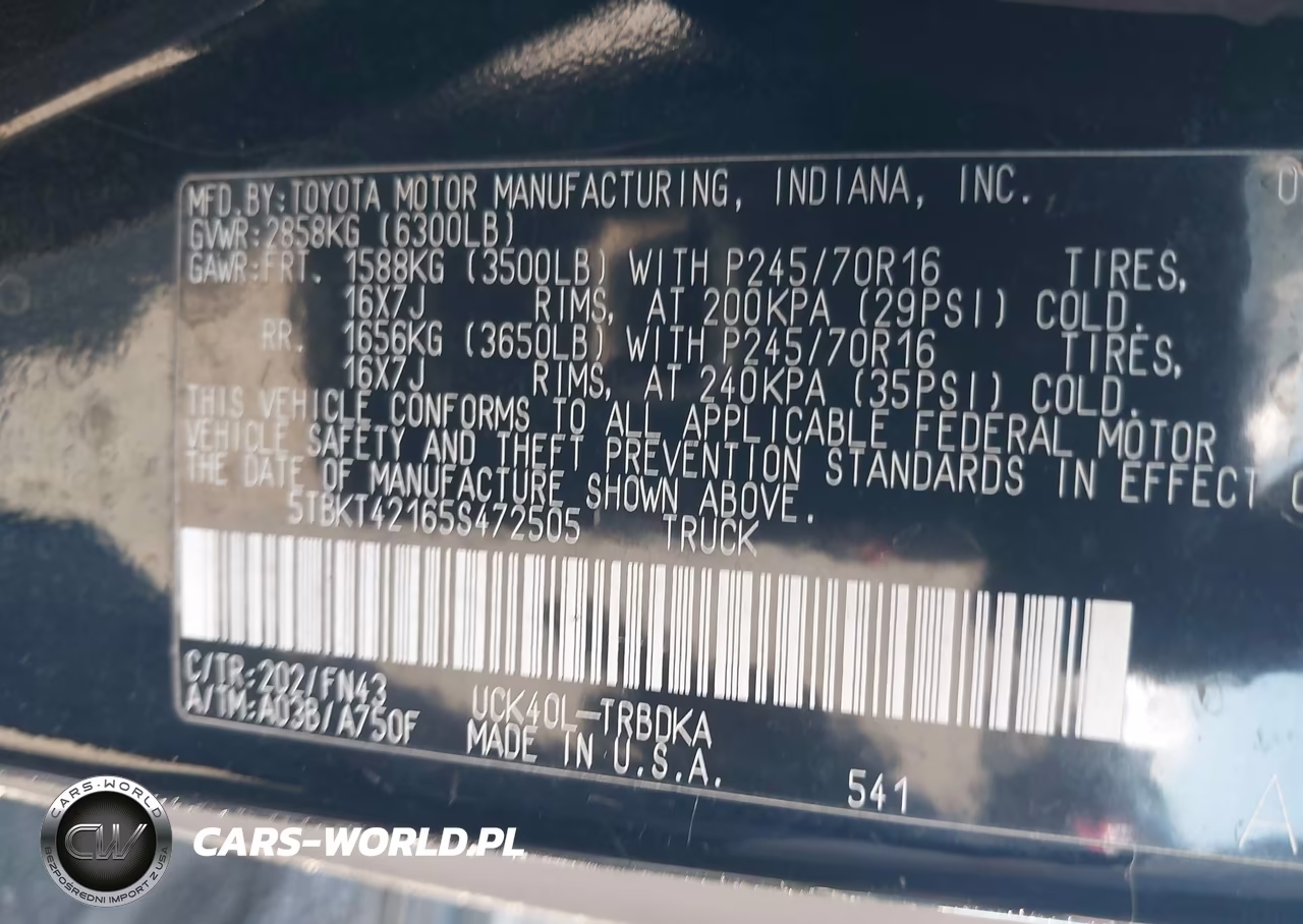 2005 Toyota Tundra Base V8 VIN:5TBKT42165S472505 - 9