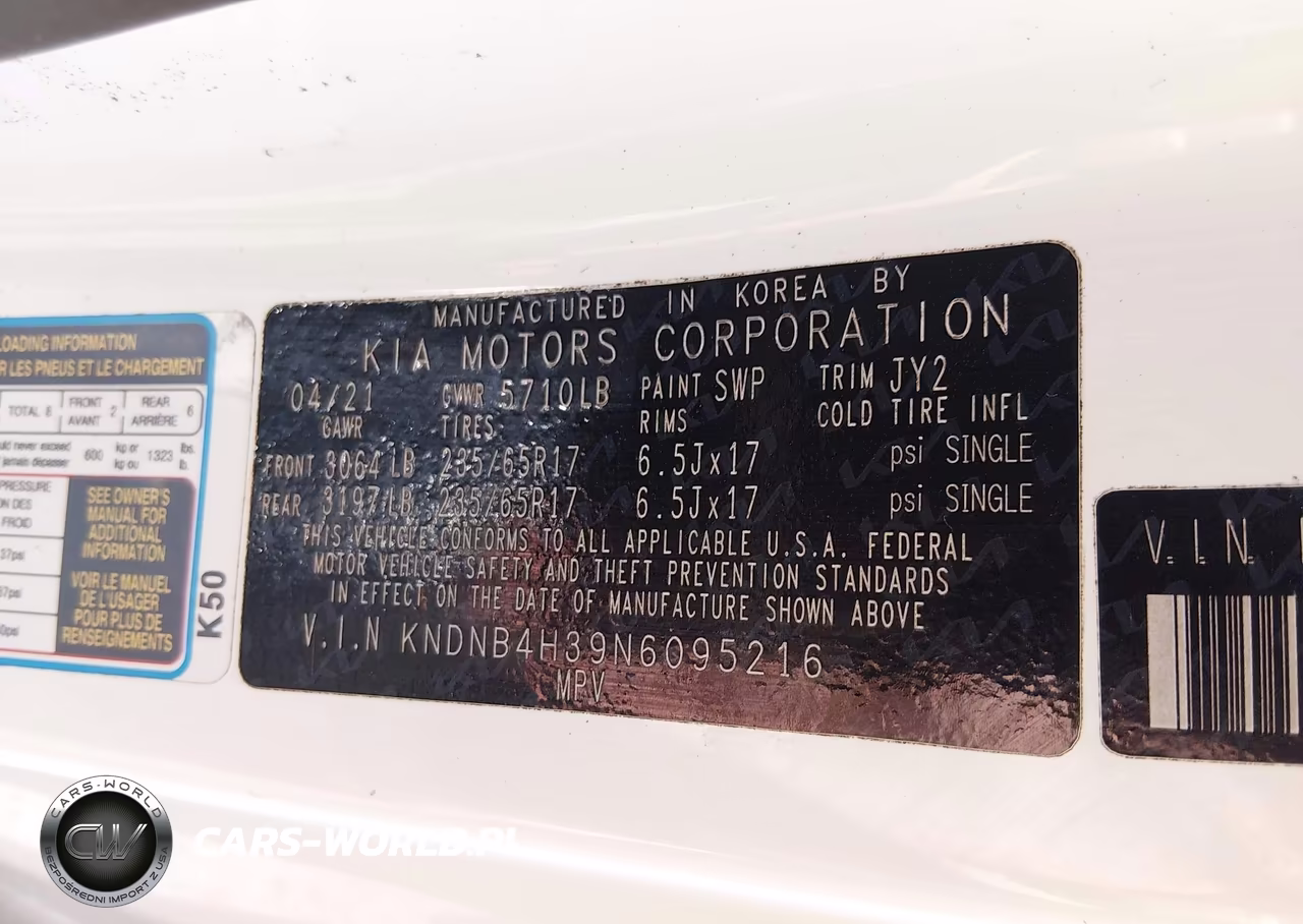 2022 Kia Carnival Mpv Lx Seat Package VIN:KNDNB4H39N6095216 - 9