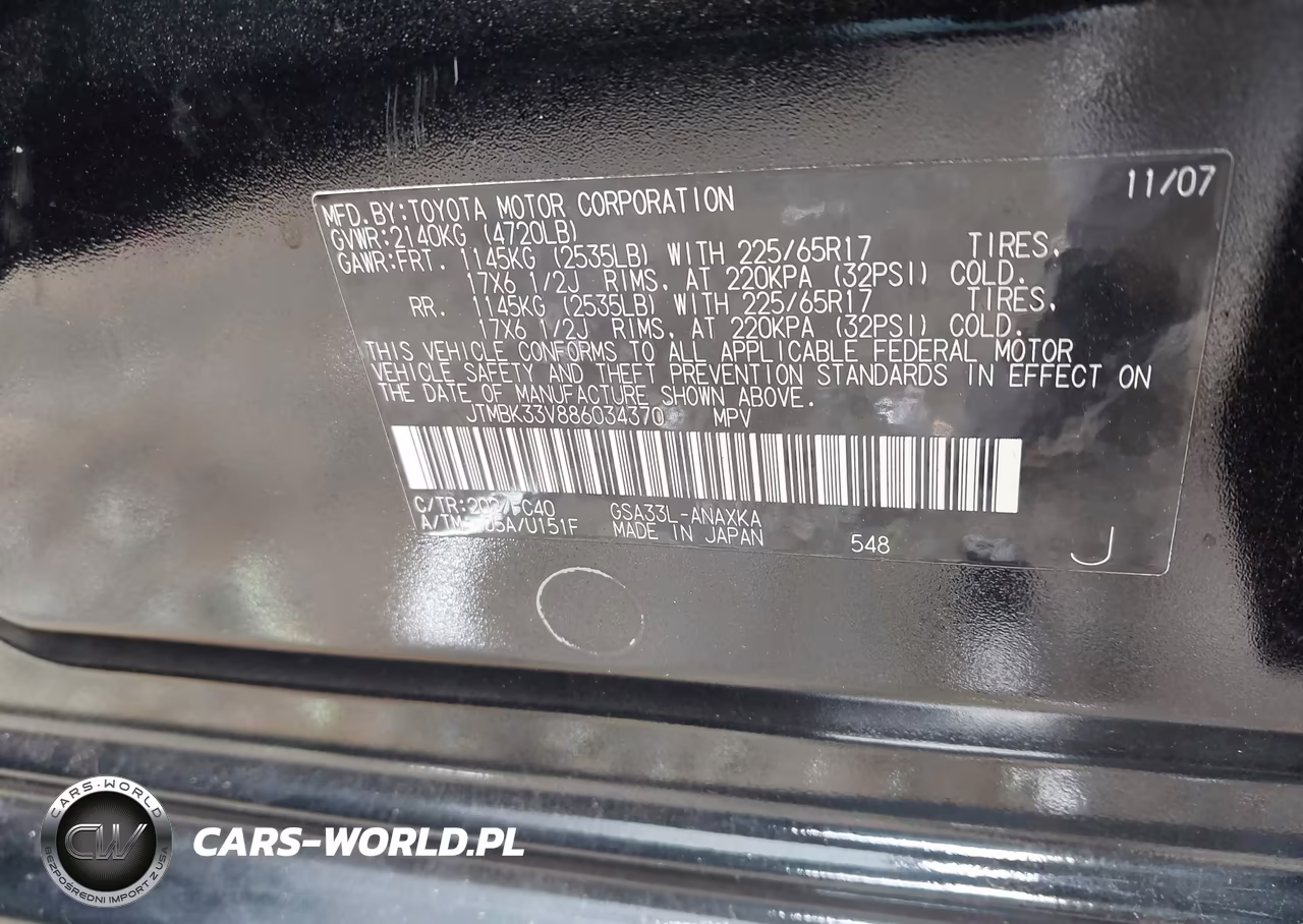 2008 Toyota Rav4 Base V6 VIN:JTMBK33V886034370 - 9