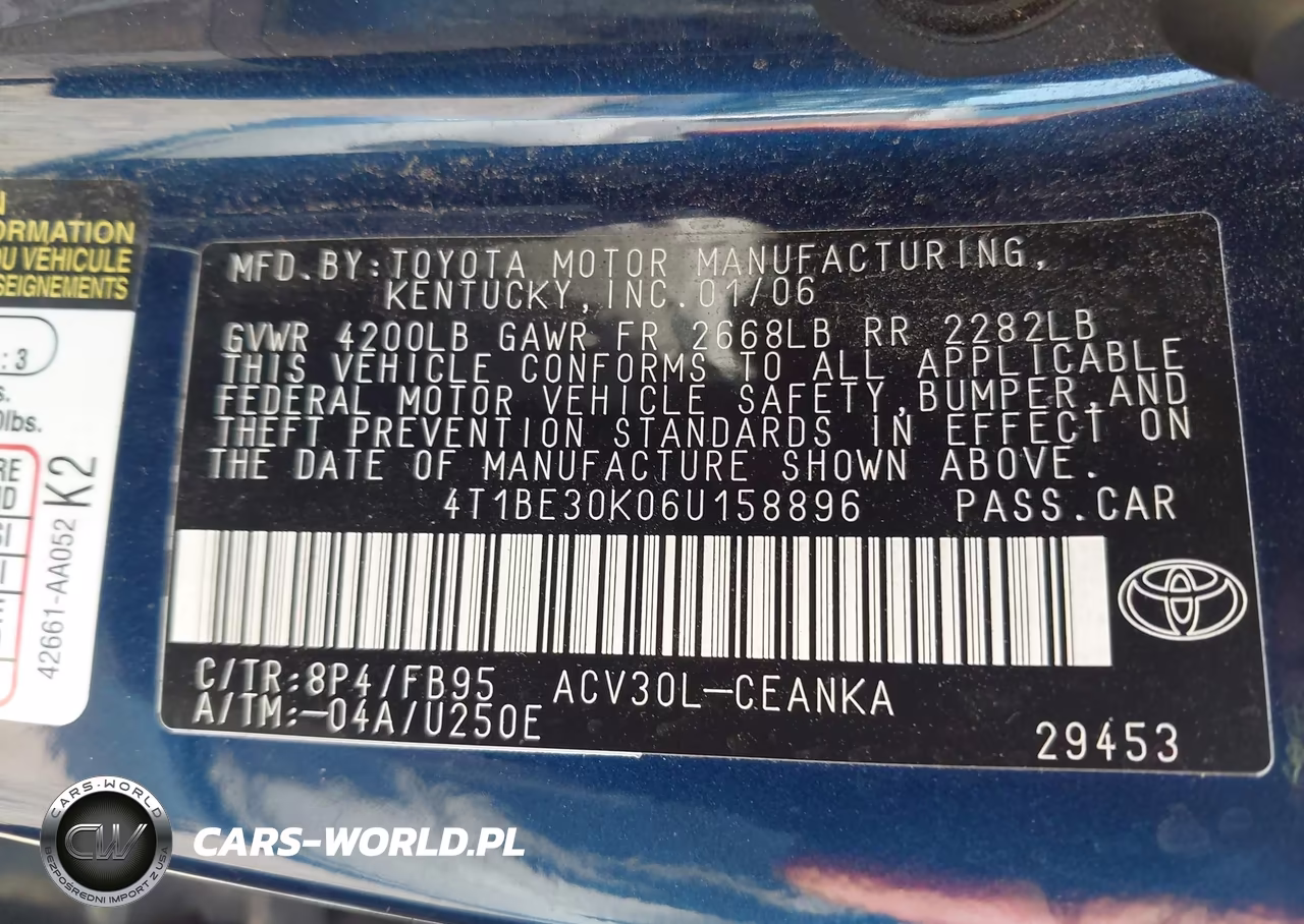 2006 Toyota Camry Le VIN:4T1BE30K06U158896 - 9
