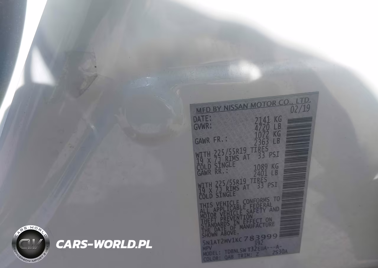 2019 Nissan Rogue Sl VIN:5N1AT2MV1KC783999 - 9