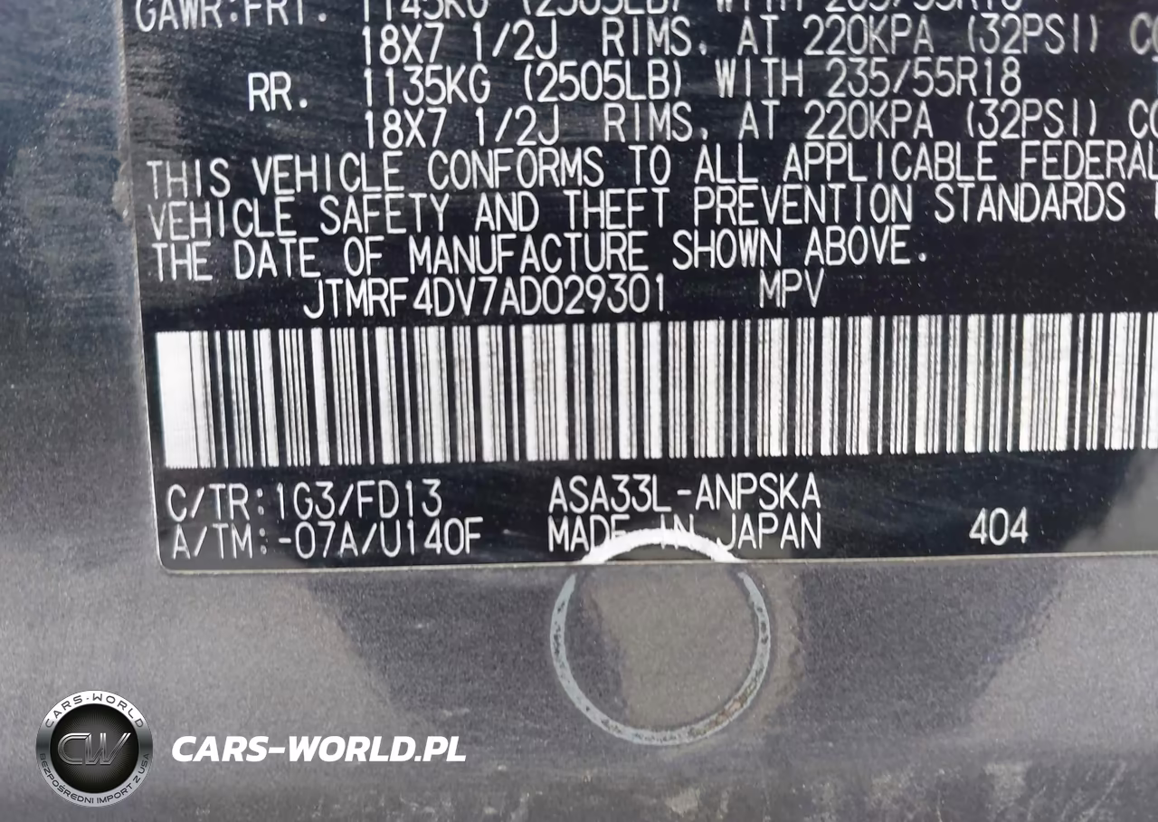 2010 Toyota Rav4 Sport VIN:JTMRF4DV7AD029301 - 9