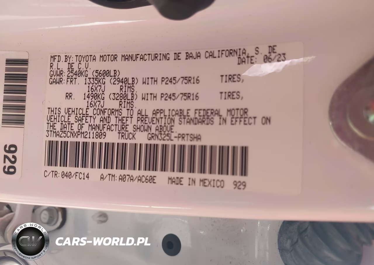 2023 Toyota Tacoma Sr5 V6 VIN:3TMAZ5CNXPM211809 - 9