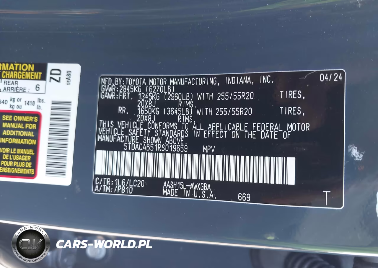 2024 Toyota Grand Highlander Hybrid Limited VIN:5TDACAB51RS019659 - 9
