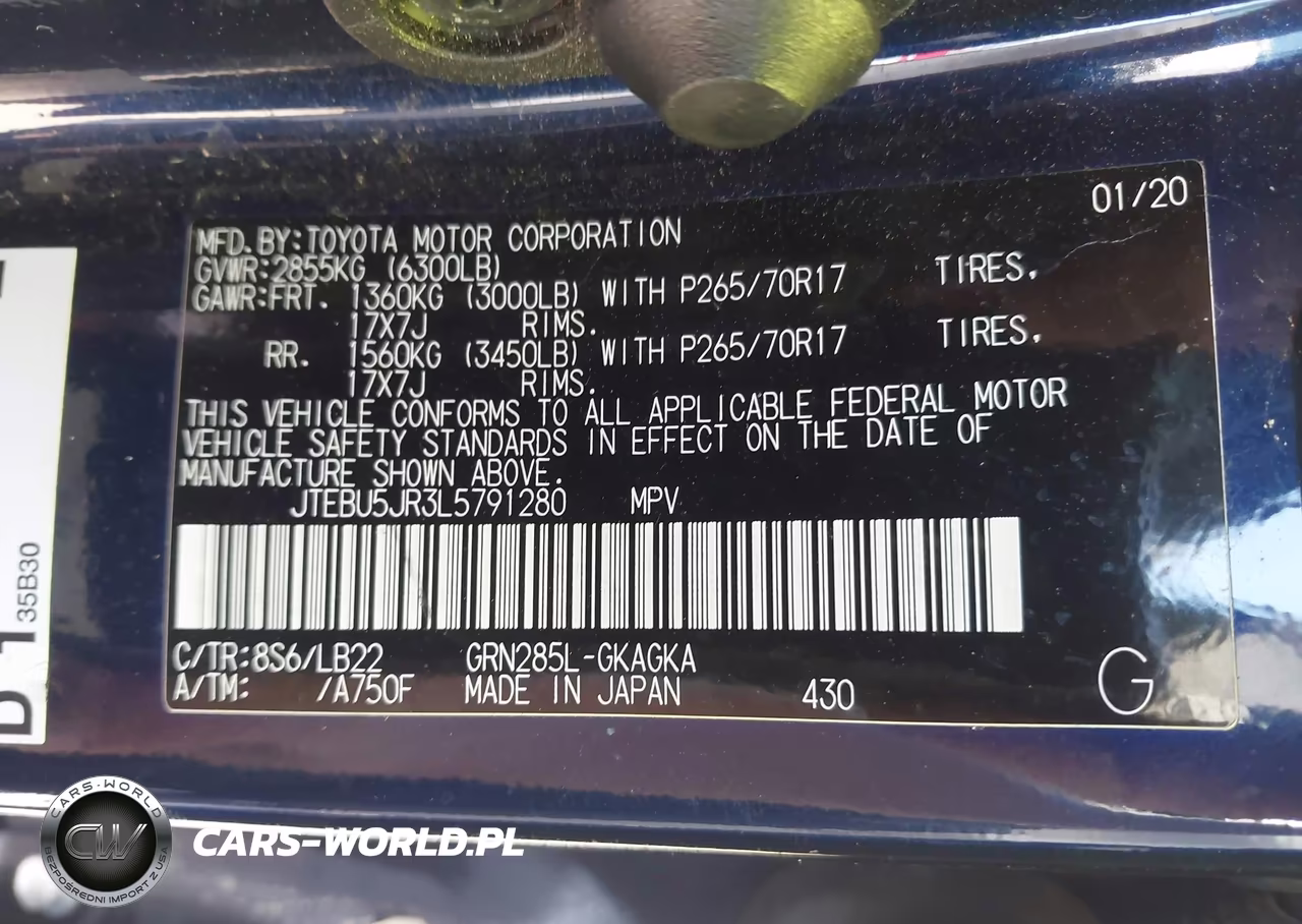 2020 Toyota 4Runner Sr5 Premium VIN:JTEBU5JR3L5791280 - 9