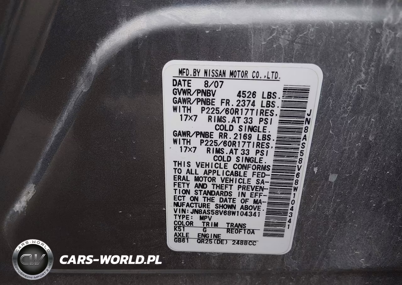 2008 Nissan Rogue Sl VIN:JN8AS58V68W104341 - 9